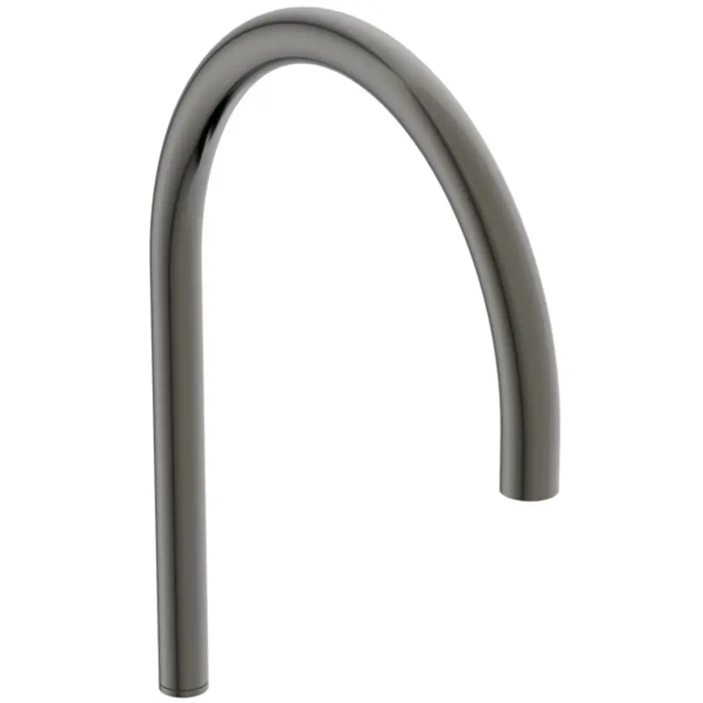 Berührungslose Waschtischarmatur in Magnetgrau von Ideal Standard, mit rundem, elegantem Design und gebogenem Auslauf, geeignet für moderne Badezimmer.